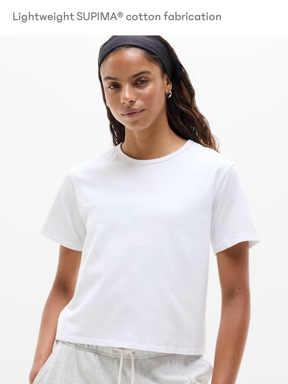 Athleta White Essential Cropped Tee - Picture 8 of 9